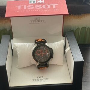 Tissot Men's Black and Orange Sport Chronograph Watch